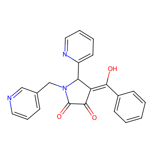 4-benzoyl-3-hydroxy-5-(pyridin-2-yl)-1-(pyridin-3-ylmethyl)-1H-pyrrol-2(5H)-one structure