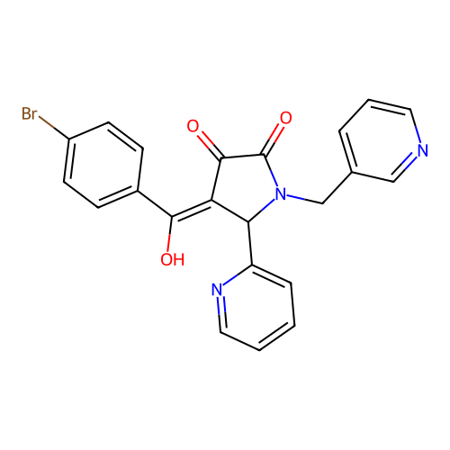 4-(4-bromobenzoyl)-3-hydroxy-5-(pyridin-2-yl)-1-(pyridin-3-ylmethyl)-1H-pyrrol-2(5H)-one structure
