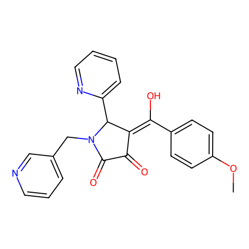 3-hydroxy-4-(4-methoxybenzoyl)-5-(pyridin-2-yl)-1-(pyridin-3-ylmethyl)-1H-pyrrol-2(5H)-one structure