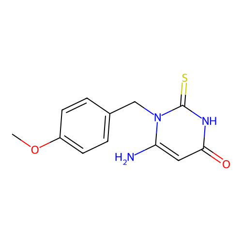 6-amino-1-(4-methoxybenzyl)-2-sulfanylpyrimidin-4(1H)-one structure