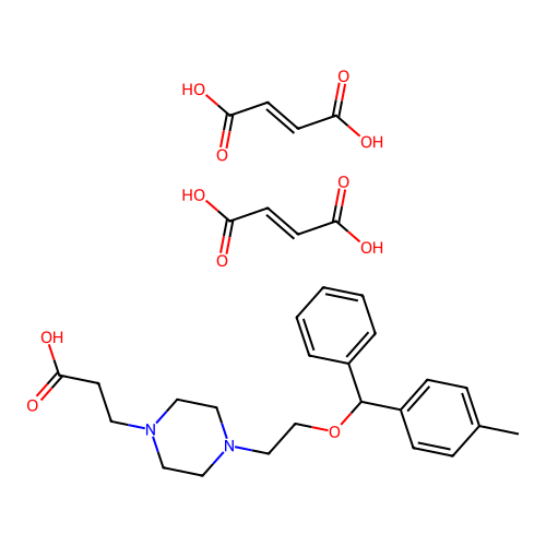 1-Piperazinepropionic acid, 4-(2-(phenyl-p-tolylmethoxy)ethyl)-, dimaleate structure
