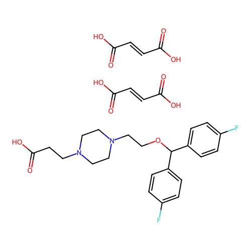 1-Piperazinepropionic acid, 4-(2-(bis(p-fluorophenyl)methoxy)ethl)-, dimaleate structure