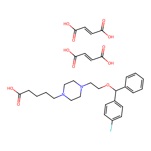 1-Piperazinevaleric acid, 4-(2-((p-fluorophenyl)phenylmethoxy)ethyl)-, dimaleate structure