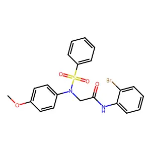2-[N-(benzenesulfonyl)-4-methoxyanilino]-N-(2-bromophenyl)acetamide structure