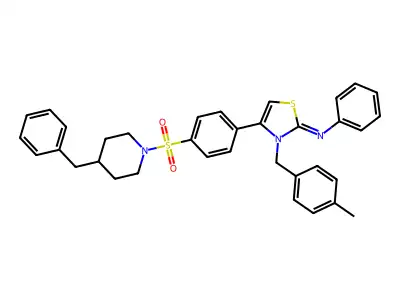 N-[(2Z)-4-{4-[(4-benzylpiperidin-1-yl)sulfonyl]phenyl}-3-(4-methylbenzyl)-1,3-thiazol-2(3H)-ylidene]aniline structure