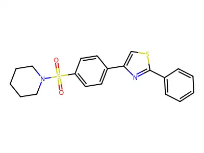 2-Phenyl-4-[4-(piperidinosulfonyl)phenyl]-1,3-thiazole structure