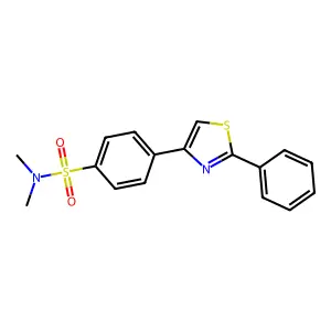 N,N-dimethyl-4-(2-phenyl-1,3-thiazol-4-yl)benzenesulfonamide structure