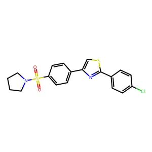 2-(4-Chlorophenyl)-4-(4-pyrrolidin-1-ylsulfonylphenyl)-1,3-thiazole structure
