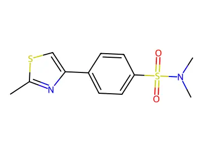 N,N-dimethyl-4-(2-methyl-1,3-thiazol-4-yl)benzenesulfonamide structure