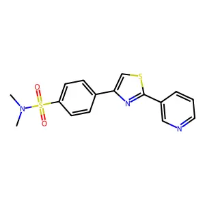 N,N-dimethyl-4-[2-(3-pyridinyl)-1,3-thiazol-4-yl]benzenesulfonamide structure