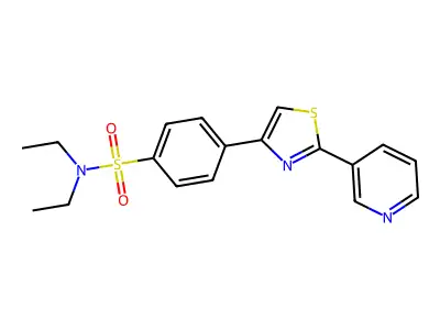 N,N-diethyl-4-[2-(pyridin-3-yl)-1,3-thiazol-4-yl]benzene-1-sulfonamide structure