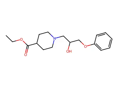 Ethyl 1-(2-hydroxy-3-phenoxypropyl)piperidine-4-carboxylate structure