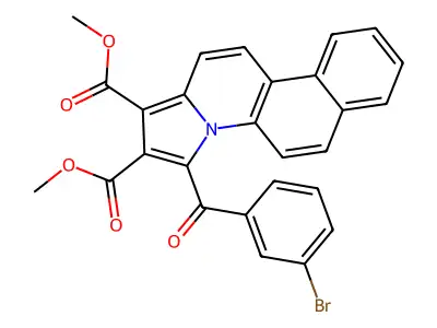Dimethyl 3-(3-bromobenzoyl)benzo(F)pyrrolo(1,2-A)quinoline-1,2-dicarboxylate structure
