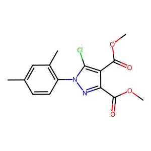 dimethyl 5-chloro-1-(2,4-dimethylphenyl)-1H-pyrazole-3,4-dicarboxylate structure
