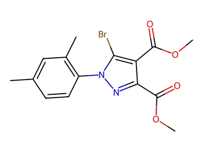 dimethyl 5-bromo-1-(2,4-dimethylphenyl)-1H-pyrazole-3,4-dicarboxylate structure
