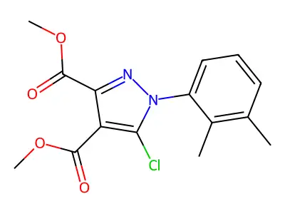 Dimethyl 5-chloro-1-(2,3-dimethylphenyl)-1H-pyrazole-3,4-dicarboxylate structure
