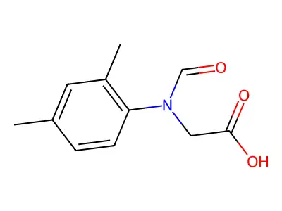 (Formyl-2,4-dimethylanilino)acetic acid structure