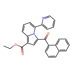 Ethyl 3-(1-naphthoyl)-5-(2-pyridinyl)-1-indolizinecarboxylate structure