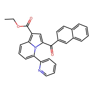 Ethyl 3-(2-naphthoyl)-5-(2-pyridinyl)-1-indolizinecarboxylate structure
