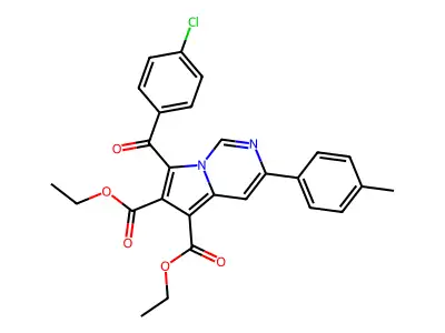 Diethyl 7-(4-CL-benzoyl)-3-(4-ME-PH)pyrrolo(1,2-C)pyrimidine-5,6-dicarboxylate structure