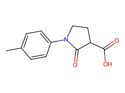 1-(4-Methylphenyl)-2-oxo-3-pyrrolidinecarboxylic acid structure