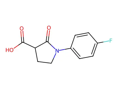 1-(4-Fluorophenyl)-2-oxo-3-pyrrolidinecarboxylic acid structure