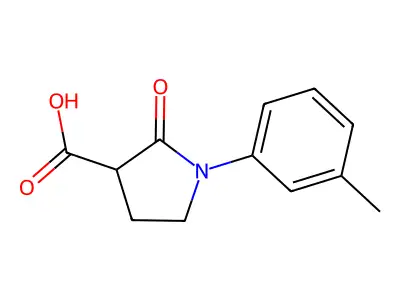 1-(3-Methylphenyl)-2-oxo-3-pyrrolidinecarboxylic acid structure