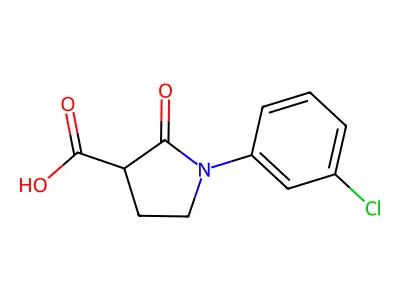 1-(3-Chlorophenyl)-2-oxo-3-pyrrolidinecarboxylic acid structure