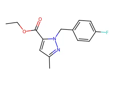 Ethyl 1-(4-fluorobenzyl)-3-methyl-1H-pyrazole-5-carboxylate structure