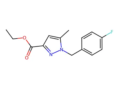 Ethyl 1-(4-fluorobenzyl)-5-methyl-1H-pyrazole-3-carboxylate structure