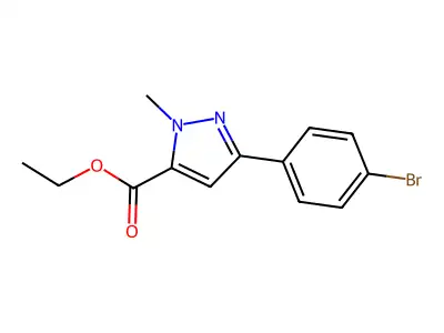 Ethyl 3-(4-bromophenyl)-1-methyl-1H-pyrazole-5-carboxylate structure