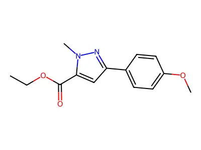 Ethyl 3-(4-methoxyphenyl)-1-methyl-1H-pyrazole-5-carboxylate structure