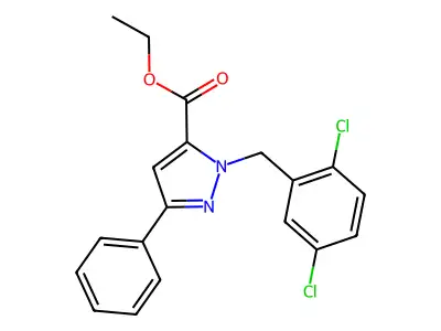 Ethyl 1-(2,5-dichlorobenzyl)-3-phenyl-1H-pyrazole-5-carboxylate structure