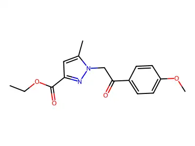 Ethyl 1-(2-(4-methoxyphenyl)-2-oxoethyl)-5-methyl-1H-pyrazole-3-carboxylate structure