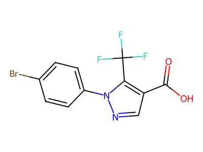 1-(4-Bromophenyl)-5-(trifluoromethyl)-1H-pyrazole-4-carboxylic acid structure