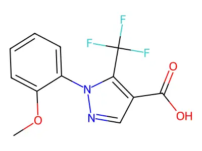 1-(2-methoxyphenyl)-5-(trifluoromethyl)-1H-pyrazole-4-carboxylic acid structure