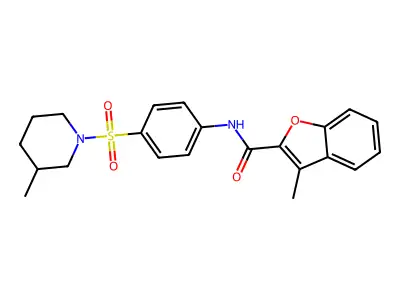 3-ME-N-(4-((3-Methyl-1-piperidinyl)sulfonyl)phenyl)-1-benzofuran-2-carboxamide structure