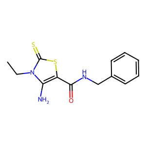 4-Amino-3-ethyl-2,3-dihydro-N-(phenylmethyl)-2-thioxo-5-thiazolecarboxamide structure