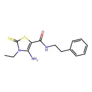 4-Amino-3-ET-N-(2-phenylethyl)-2-thioxo-2,3-dihydro-1,3-thiazole-5-carboxamide structure