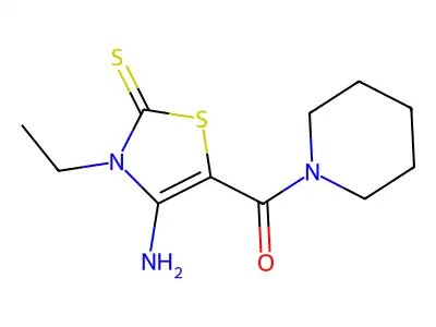 4-Amino-3-ethyl-5-(1-piperidinylcarbonyl)-1,3-thiazole-2(3H)-thione structure