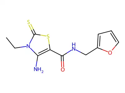 4-Amino-3-ET-N-(2-furylmethyl)-2-thioxo-2,3-dihydro-1,3-thiazole-5-carboxamide structure