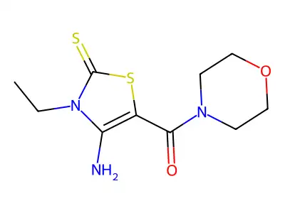 4-Amino-3-ethyl-5-(4-morpholinylcarbonyl)-1,3-thiazole-2(3H)-thione structure