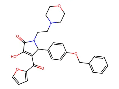 5-[4-(BENZYLOXY)PHENYL]-4-(2-FUROYL)-3-HYDROXY-1-[2-(4-MORPHOLINYL)ETHYL]-1,5-DIHYDRO-2H-PYRROL-2-ONE structure