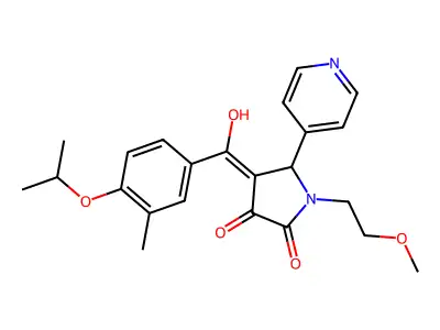3-hydroxy-1-(2-methoxyethyl)-4-[3-methyl-4-(propan-2-yloxy)benzoyl]-5-(pyridin-4-yl)-2,5-dihydro-1H-pyrrol-2-one structure
