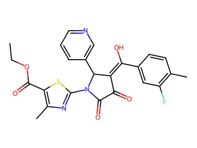 ethyl 2-[3-(3-fluoro-4-methylbenzoyl)-4-hydroxy-5-oxo-2-(3-pyridinyl)-2,5-dihydro-1H-pyrrol-1-yl]-4-methyl-1,3-thiazole-5-carboxylate structure