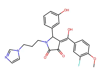 4-(3-fluoro-4-methoxybenzoyl)-3-hydroxy-5-(3-hydroxyphenyl)-1-[3-(1H-imidazol-1-yl)propyl]-2,5-dihydro-1H-pyrrol-2-one structure