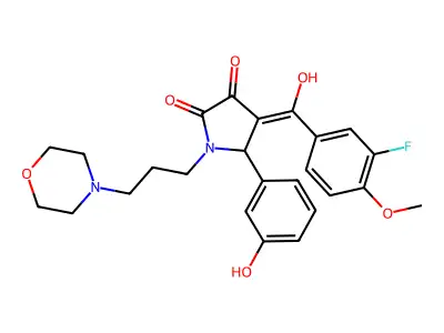 4-(3-fluoro-4-methoxybenzoyl)-3-hydroxy-5-(3-hydroxyphenyl)-1-[3-(morpholin-4-yl)propyl]-2,5-dihydro-1H-pyrrol-2-one structure