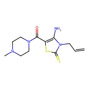 3-Allyl-4-amino-5-((4-methyl-1-piperazinyl)carbonyl)-1,3-thiazole-2(3H)-thione structure