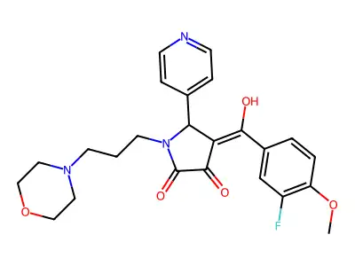 4-(3-fluoro-4-methoxybenzoyl)-3-hydroxy-1-[3-(morpholin-4-yl)propyl]-5-(pyridin-4-yl)-2,5-dihydro-1H-pyrrol-2-one structure