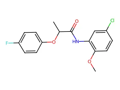 N-(5-chloro-2-methoxyphenyl)-2-(4-fluorophenoxy)propanamide structure